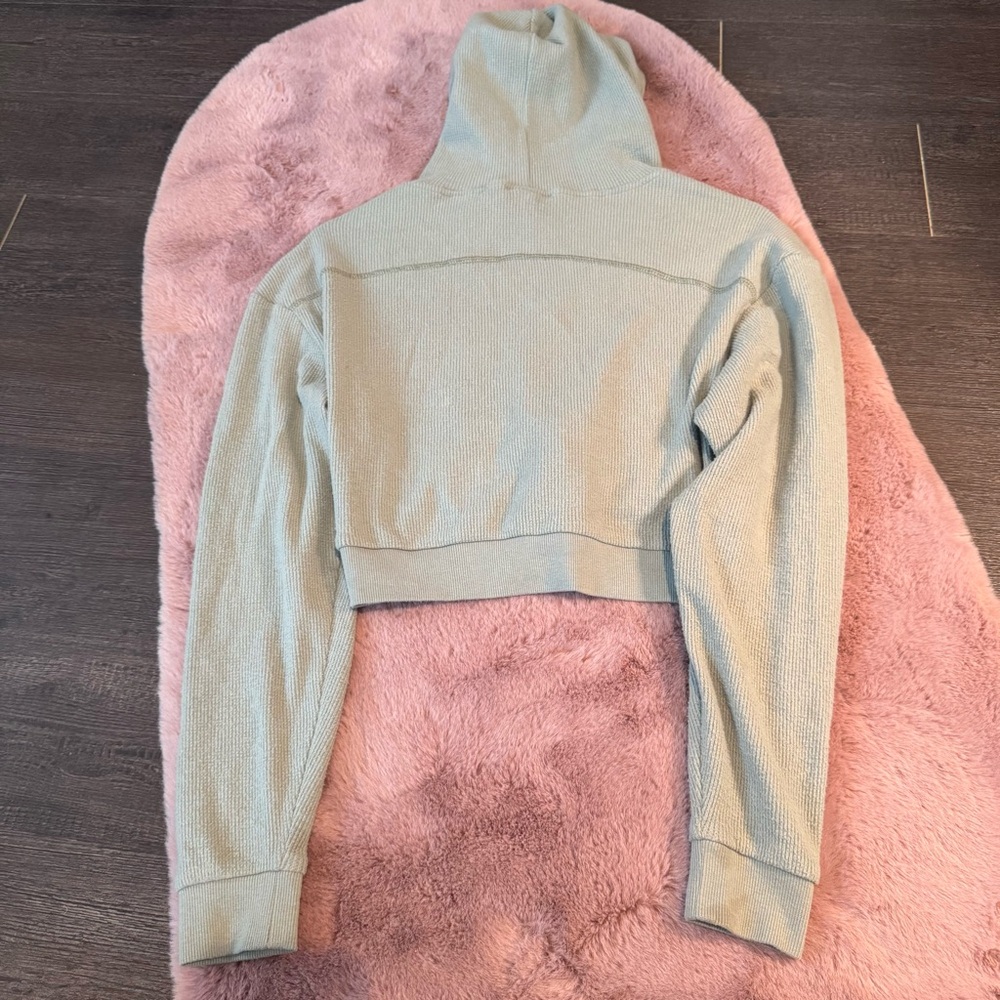 SKIMS Green Ribbed Zip-Up Hoodie - Picture 4 of 4